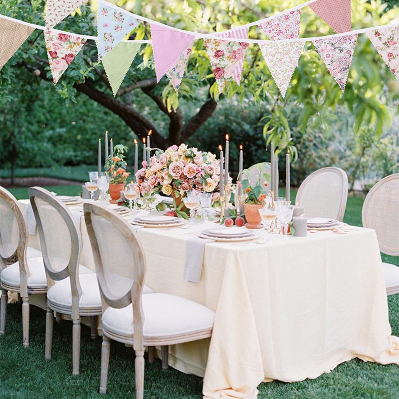 Set 42 Lá Cờ Ba Lá Cờ Bằng Vải Cotton 40Ft Dùng Để Trang Trí Tiệc Sinh Nhật / Sân Vườn