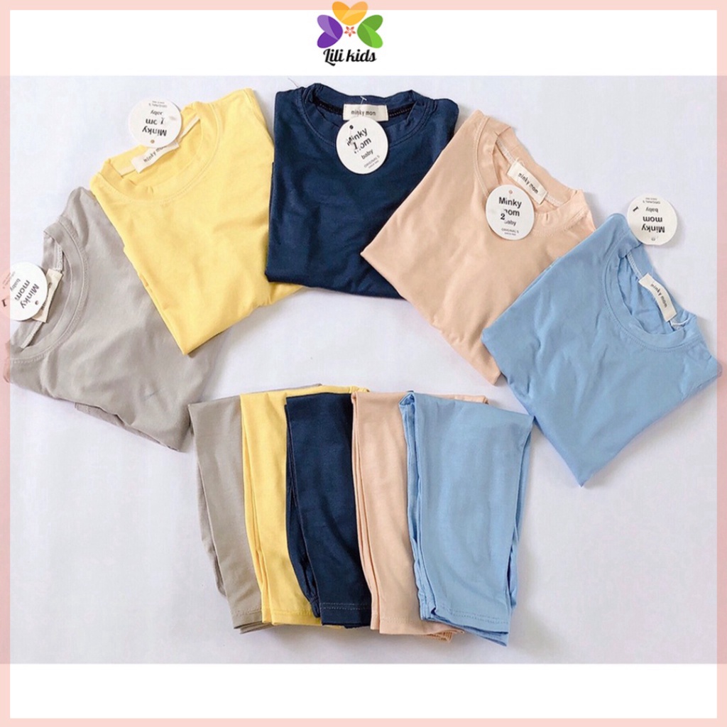 Bộ dài tay cho bé trai và bé gái LILIKIDS chất thun lạnh trơn cho bé cho bé từ 8-18kg