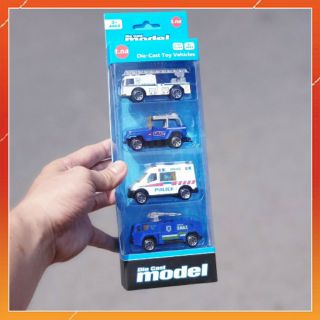 ⏩bộ 4 xe⏩ đồ chơi bằng hợp kim - đồ chơi xe cơ giới cho bé | tn-1019