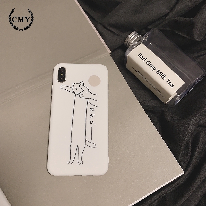 Ốp điện thoại in hình mèo dài / hai chú gấu dễ thương cho iPhone11/11Pro 11pro Max X XR XS XS MAX 78 plus SE | BigBuy360 - bigbuy360.vn