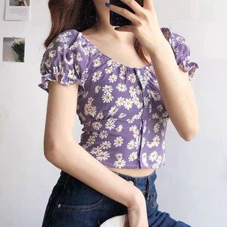 [Ảnh thật/Video] Áo croptop ulzzang chun lưng mặc được 2 kiểu