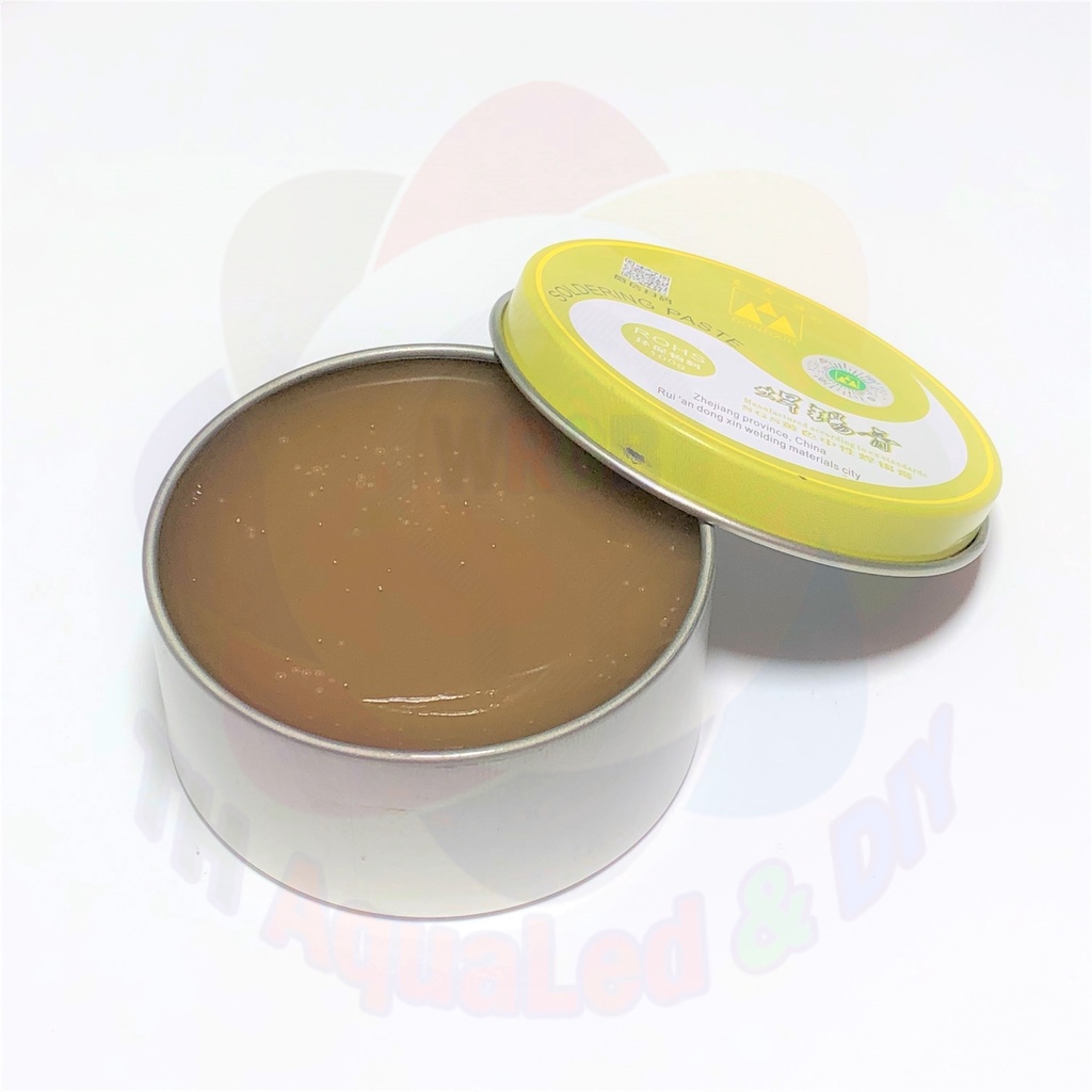 Mỡ hàn chì (thiếc) Đông Kinh 100gr. Hỗ trợ hàn dễ dàng, chống oxy hóa. Dạng hộp thiếc thẩm mĩ