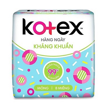Băng vệ sinh Kotex hàng ngày kháng khuẩn (8 miếng) / BVS ngày Kotex