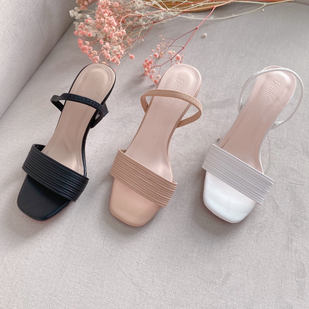 Giầy Sandal Cao Gót Có Quai Thun Sau - G0007