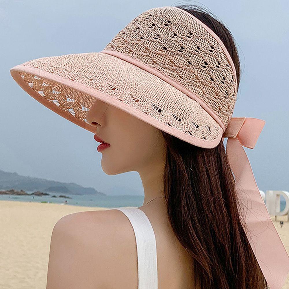 Mũ Rộng Vành Che Nắng Đính Nơ To Thời Trang Đi Biển Mùa Hè Cho Nữ