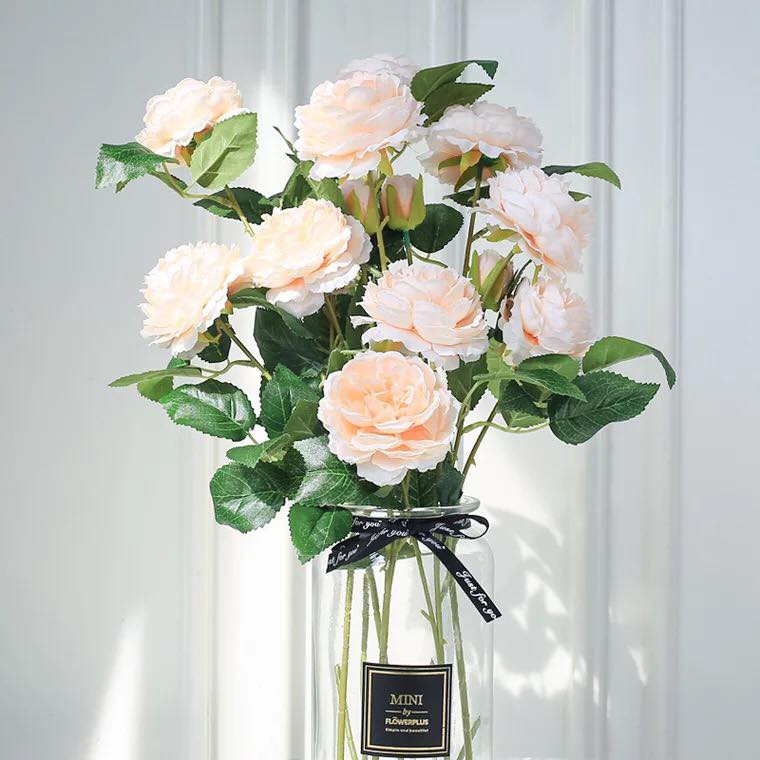 Cành hoa cẩm chướng 2 bông 1 nụ cỡ lớn - hoa giả trang trí siêu đẹp