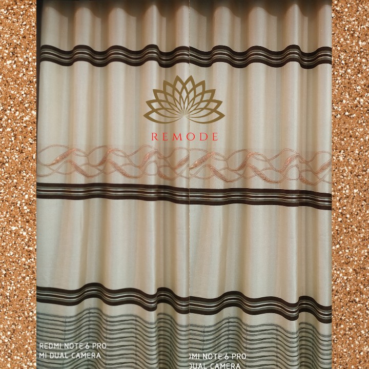 Rèm cửa ❤️ vải gấm kim tuyến cao cấp ánh vàng kem sang chảnh