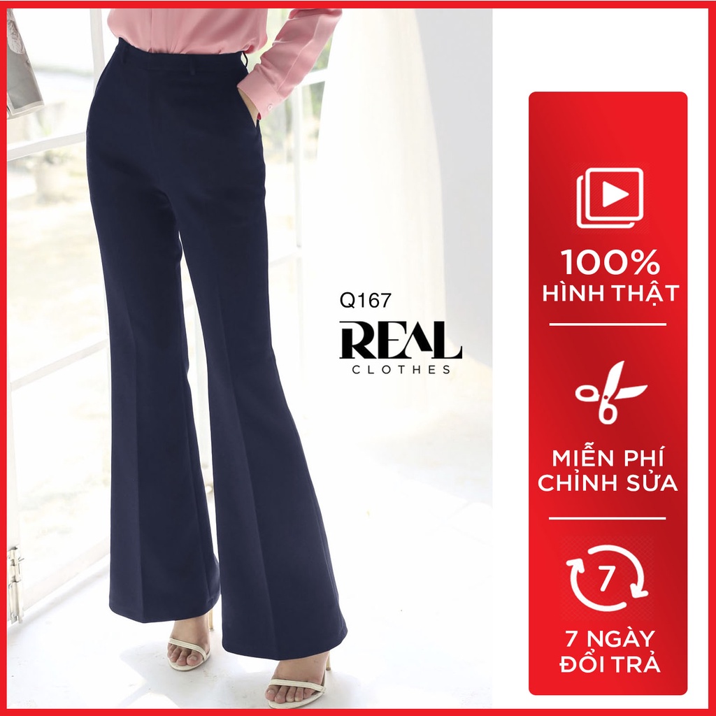 Quần loe cindy xanh đen_REAL