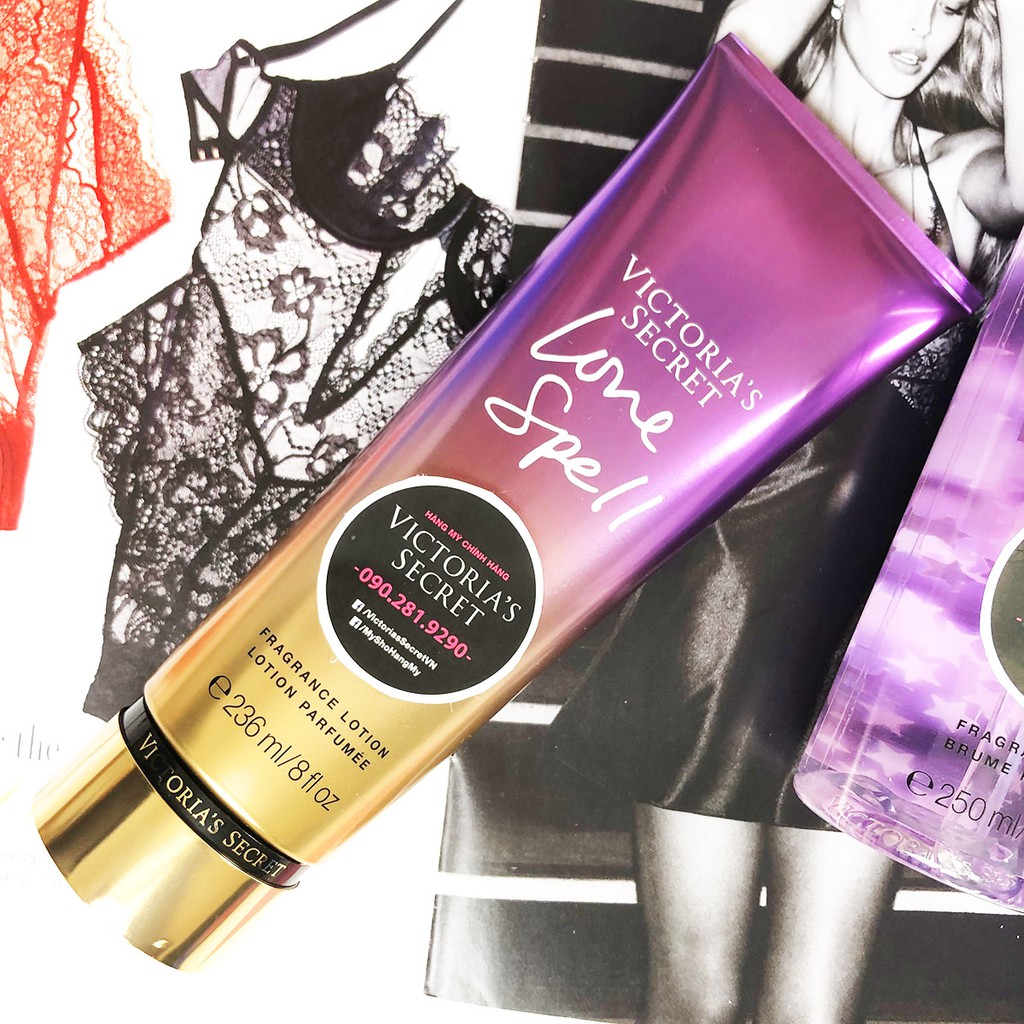 Lotion dưỡng thể mới nhất Pure Seduction, Love Spell, Amber Romance, Bare Vanilla - Victoria's Secret