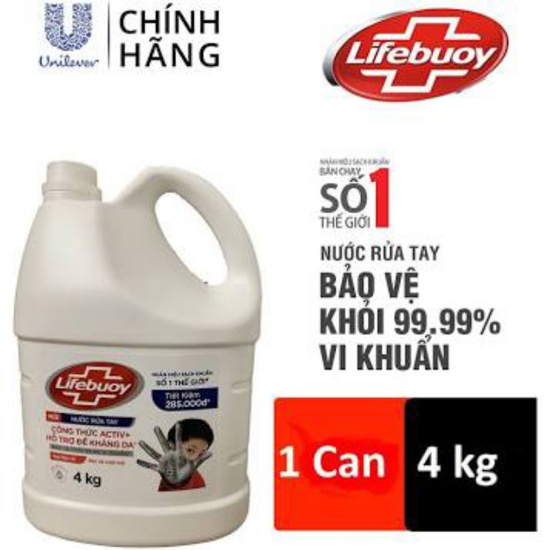 Nước rửa tay Lifebuoy Chuyên dụng Bảo vệ vượt trội   4KG