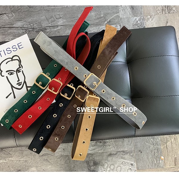 Thắt lưng nhung đơn giản phong cách cổ điển thời trang