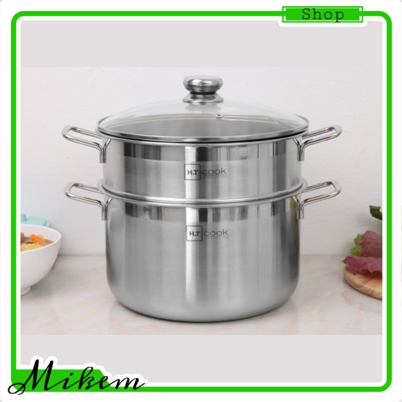 [HCM] [Hàng Cao Cấp] Xửng Hấp HT Cook 28cm Nắp Kính - Cực Kỳ Cao Cấp - Hàng Chính Hãng Chất Lượng Tuyệt Đối