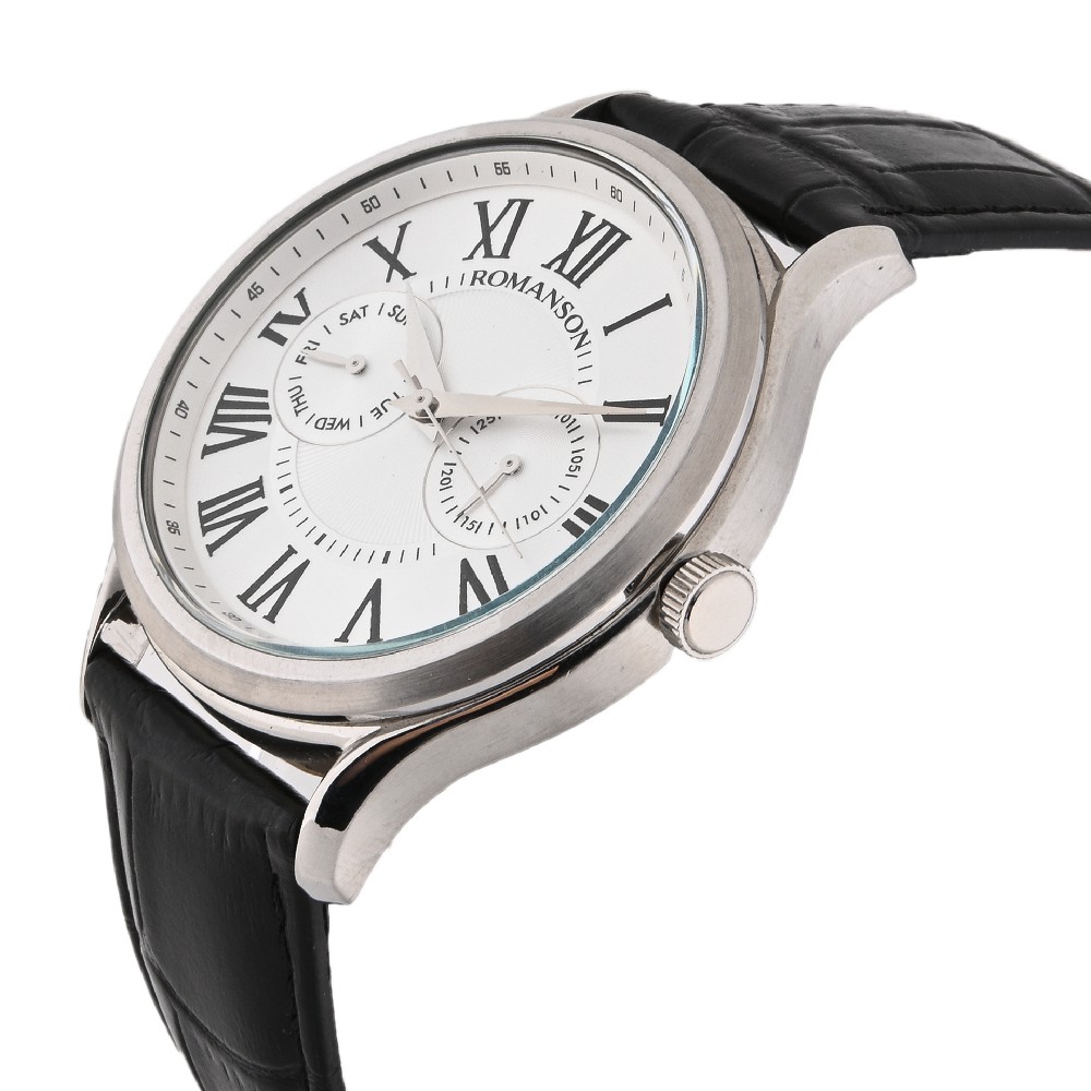 Đồng hồ Romanson Classic Man Watch TL3204FMWWH nam mặt mỏng kính chống xước, máy Thụy Sĩ, dây da cao cấp chính hãng