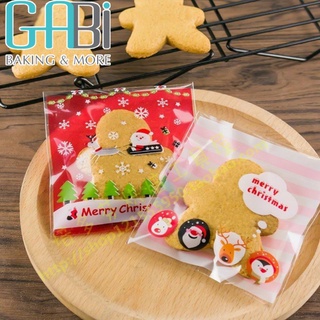 Túi đựng cookie Noel mép dán 10*10cm