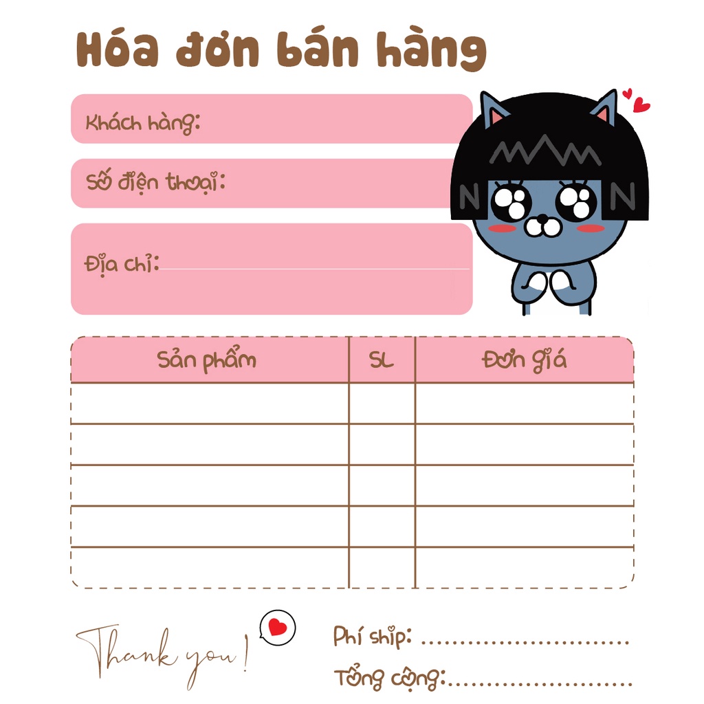 Hóa Đơn Bán Hàng Mini 1 Liên NEO