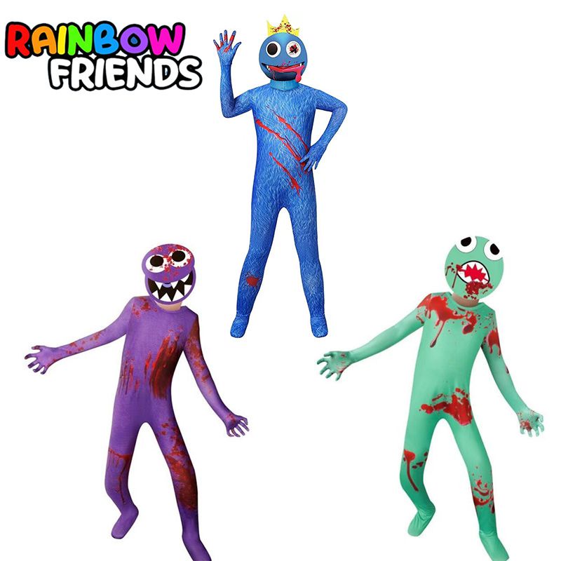 Roblox cosplay Rainbow Friends Cosplay Costume Kids Adult Jumpsuit Mask Suit Halloween gift