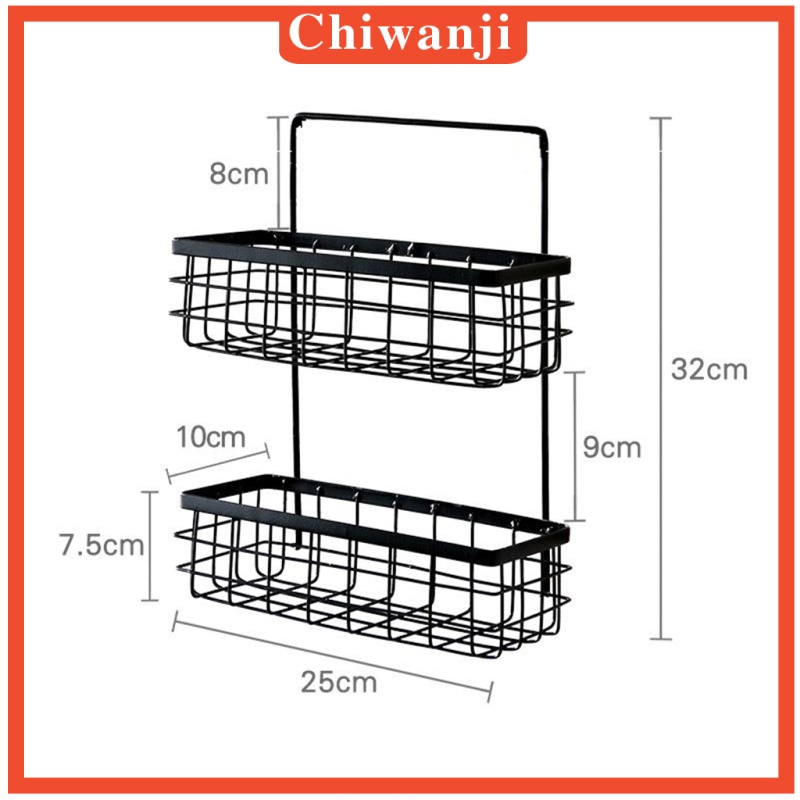 Rổ Sắt 2 Tầng Đựng Vật Dụng Tiện Lợi Cho Nhà Tắm / Nhà Bếp