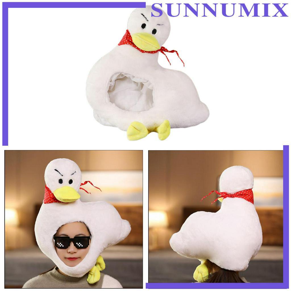 Mũ Trùm Đầu Hình Chú Vịt Nhồi Bông Mềm Mại Vui Nhộn Thời Trang Mùa Đông Cho Người Lớn Và Trẻ Em