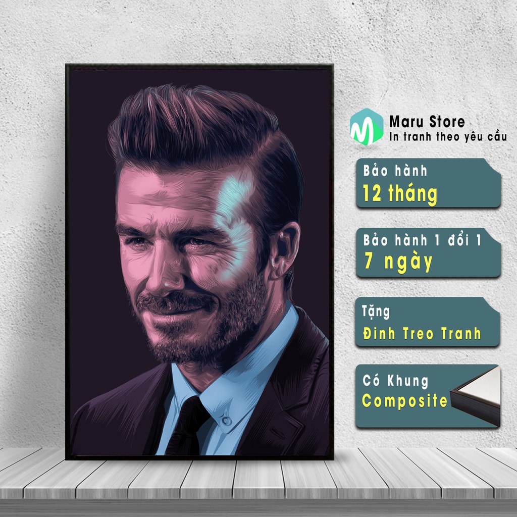 Tranh Canvas Cầu Thủ Bóng Đá David Beckham, Trang Trí Phòng Net Siêu Đẹp