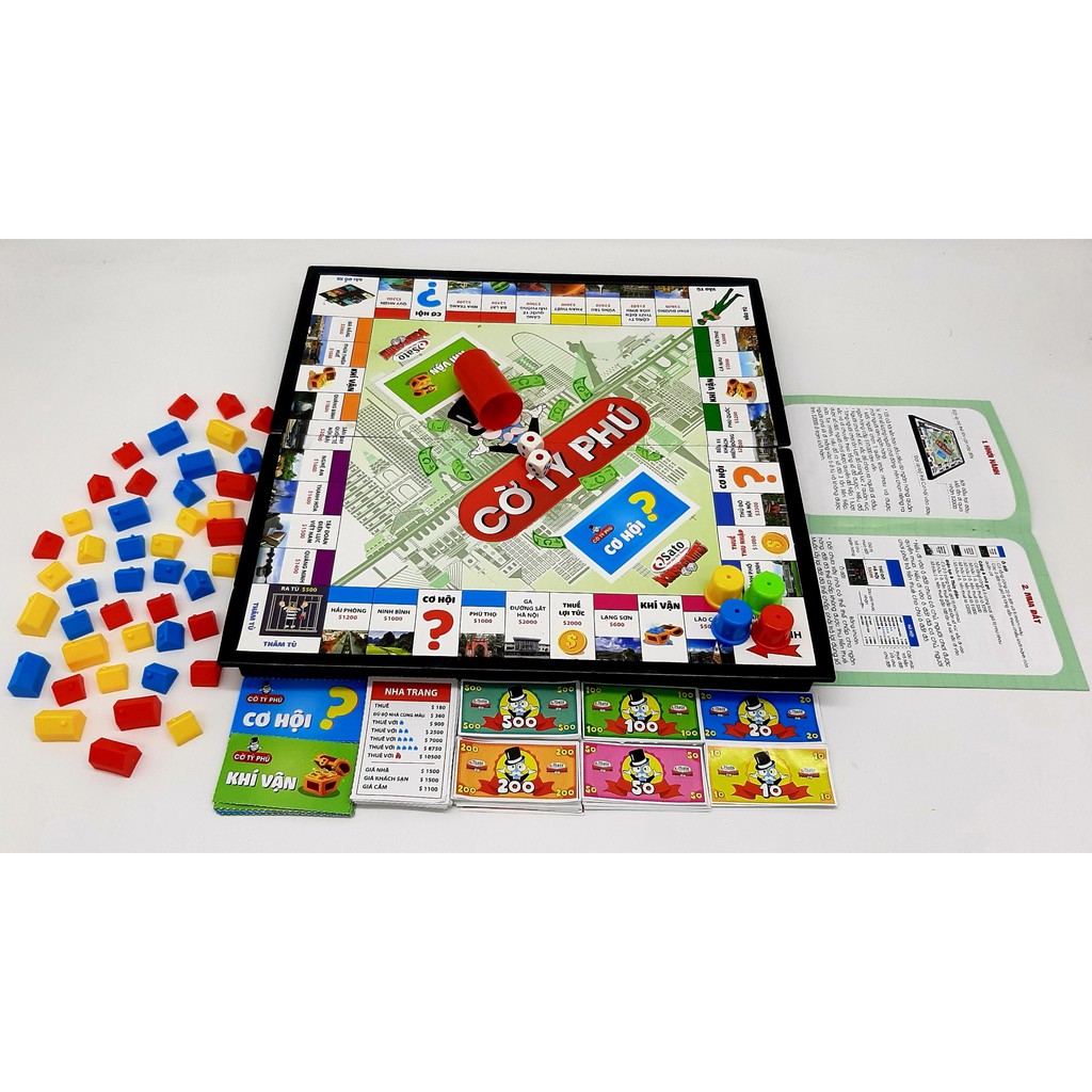 Boardgame Cờ Tỷ Phú(Monopoly) Sato Đối Kháng Vui Nhộn Cho Bạn Bè Và Gia Đình- Phiên Bản Các Địa Danh Việt Nam