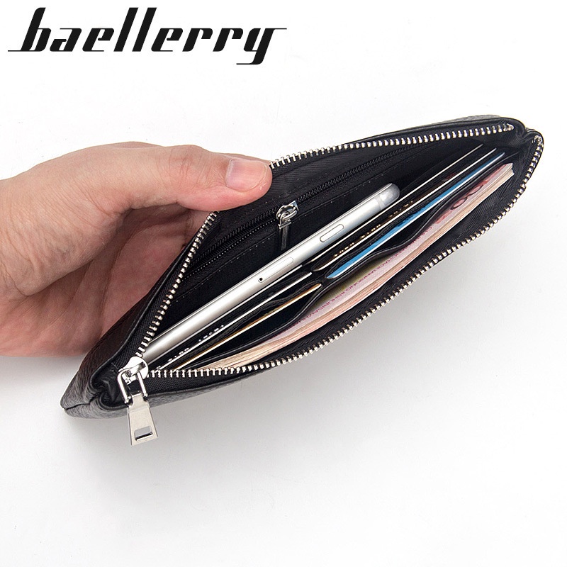 BAELLERRY Ví da dài cầm tay phong cách Hàn Quốc cho nam