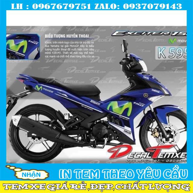 Tem rời exciter 150 movistar 2016 3 lớp ko bay màu