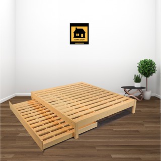 Giường kéo gỗ đầu thấp đủ kích cỡ ⚡ GIÁ XƯỞNG ⚡ 1m2_1m4_1m6_1m8 (kèm phụ kiện)