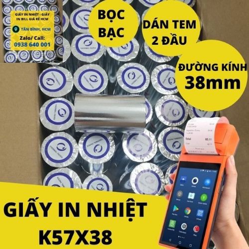 [THÙNG 50 CUỘN]Giấy in hóa đơn, giấy in bill K57/K58 [CHỈ DÙNG CHO MÁY K57,58]