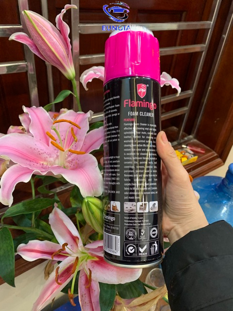 Chai xịt bọt vệ sinh đồ da Flamingo làm sạch ghế da 650ml , nội thất ô tô - Làm sạch ghế da, nỉ, taplo