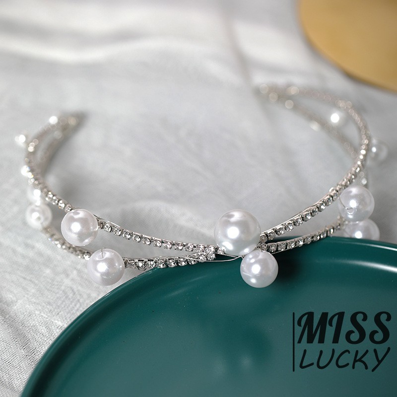 Cài tóc đính đá ngọc trai giả thời trang cho nữ