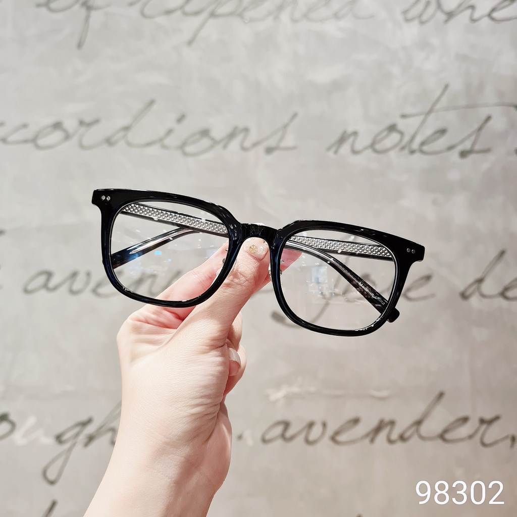 Kính gọng vuông nam nữ LILYEYEWEAR chất liệu nhựa dày dặn giả cận thời trang 98302