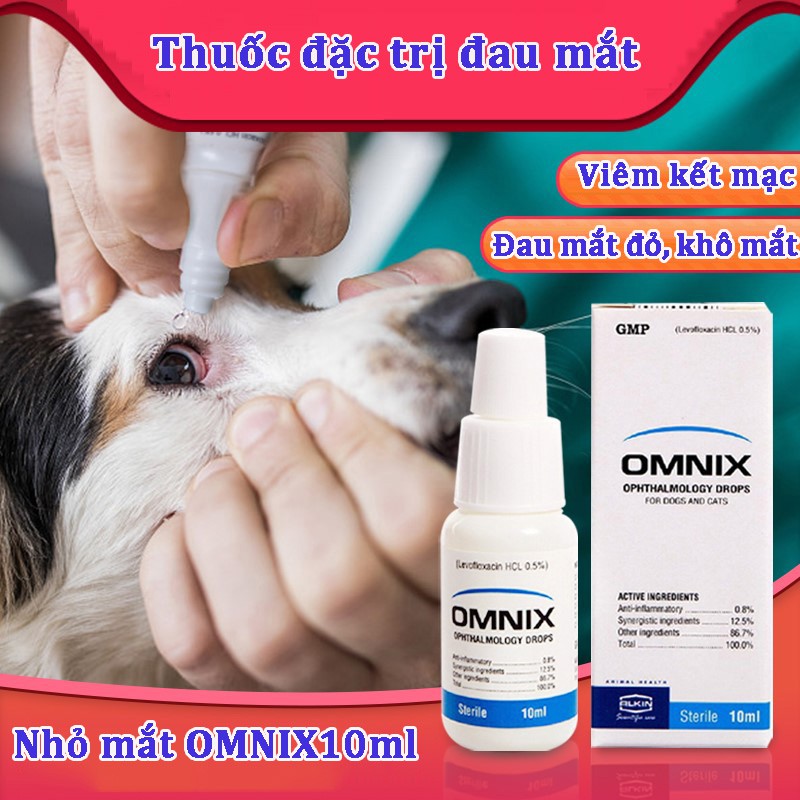 Nhỏ mắt đặc trị bệnh về mắt cho chó mèo Alkin OMNIX 10ml - Phụ kiện thú cưng Hà Nội