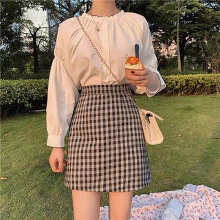 CHÂN VÁY CA RÔ HÀN QUỐC/ảnh thật