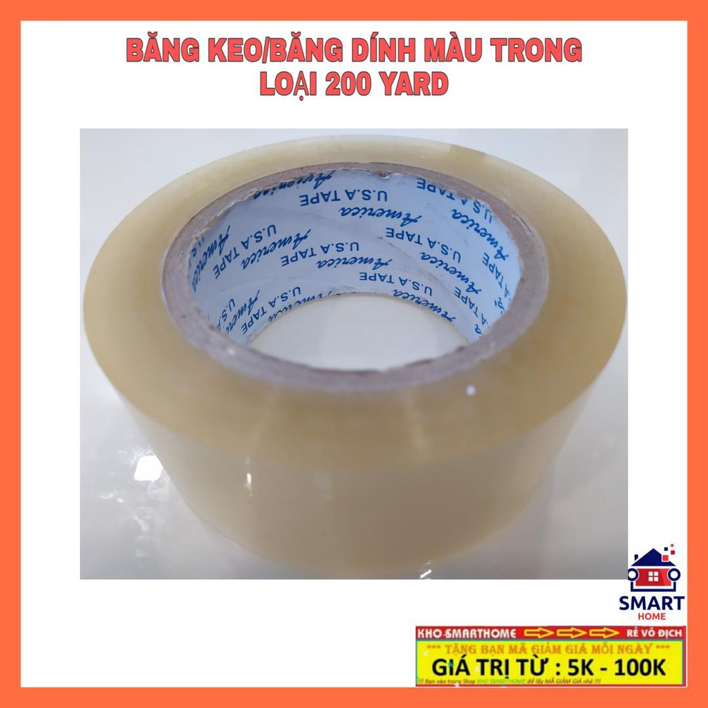 [FREESHIP 50K, 200Y] BĂNG KEO TRONG, BĂNG DÍNH TRONG, LOẠI 200 YARD