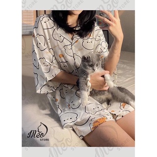 Đồ bộ lụa pijama cánh dơi mềm mịn mát.