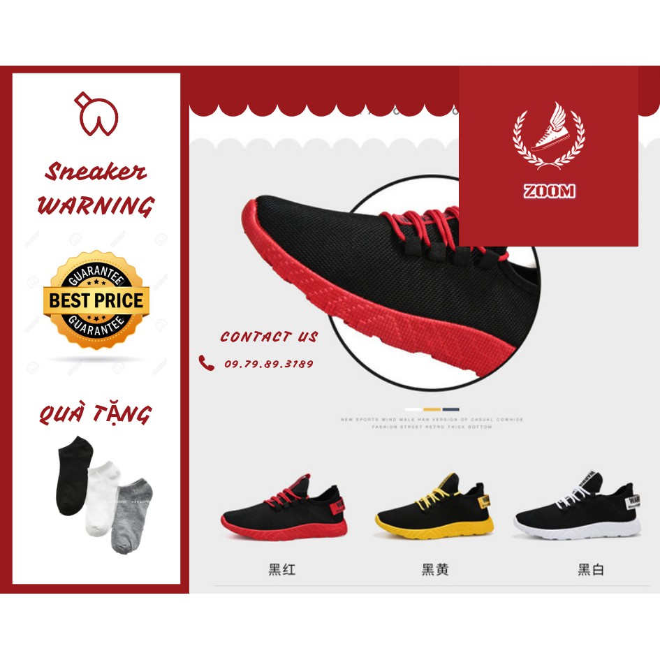 [ZooM] Giày Thể Thao Sneaker WARNING_LOẠI 1_Kèm Quà Tặng