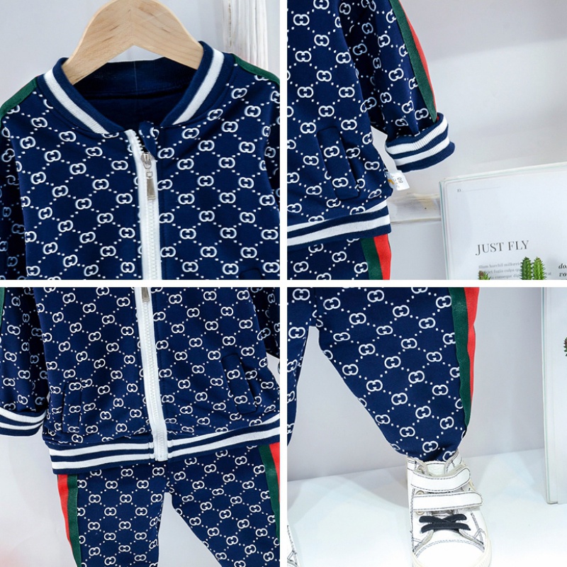 Set Đồ Thể Thao 2 Món Áo Khoác Cotton Có Khóa Kéo + Quần Dài Phong Cách Phương Tây Cho Bé Gái