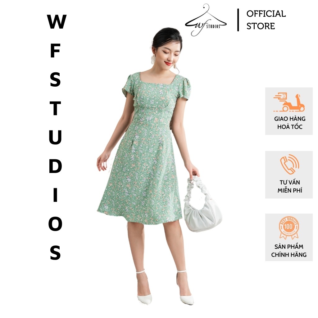 Váy hoa xoè cổ vuông-Demi Dress-V10-wfstudios