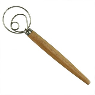 Cây trộn bột làm bánh đầu bằng thép không gỉ tay cầm bằng gỗ chất lượng cao