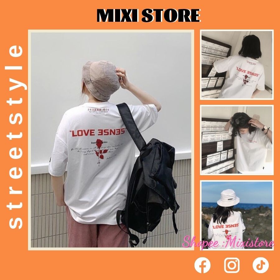 Áo thun tay lỡ dáng rộng dưới 75kg - LOVE ESNES insane.clo Mixistore