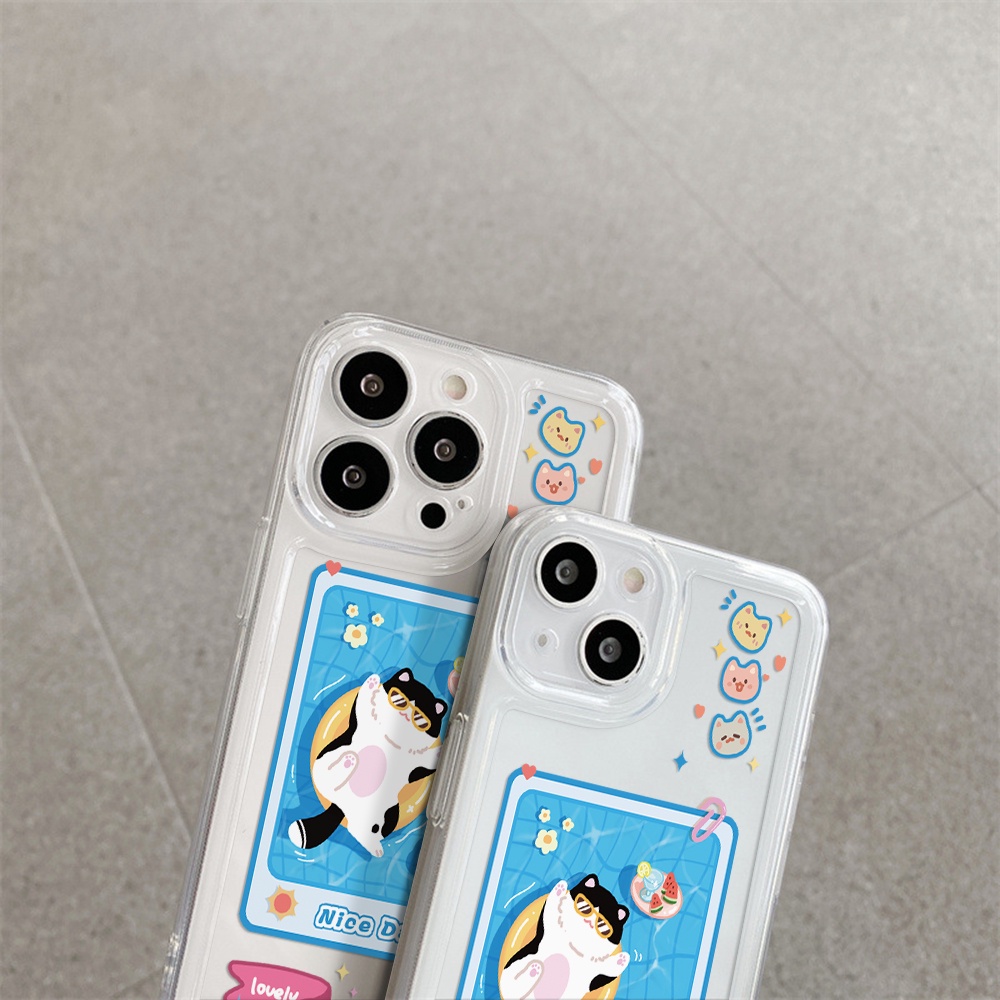 Ốp Điện Thoại Chống Sốc In Hình Mèo Kirby Cho iPhone 11 13 12 X XS Pro Max XR 12 13