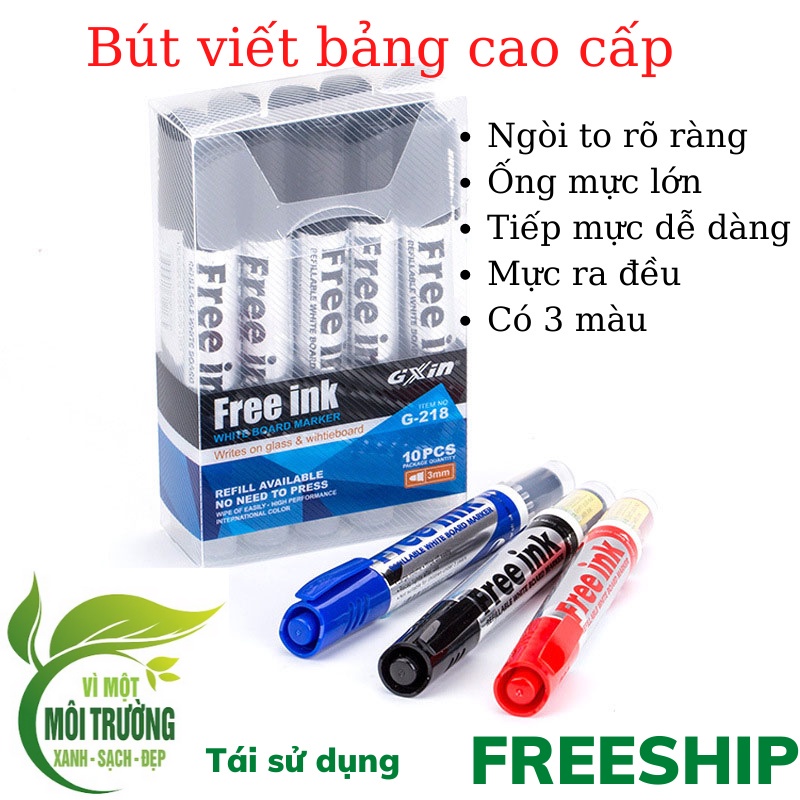 Bút Bút Lông Bảng Trắng Xoá Dễ Dàng Có 3 Màu Xanh Đen Đỏ Đổ Mực Vào Ống Mực Dễ Dàng Queen Lee Store