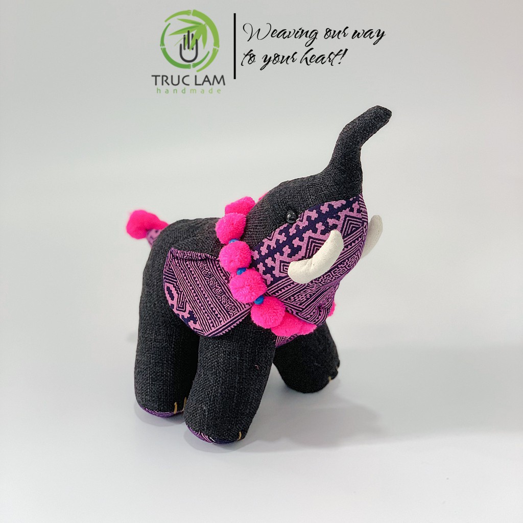 Đồ Chơi Cho Bé Thú Nhồi Bông Hình Con Voi Ma Mút Vải Gai Nhồi Bông Gòn Cao Cấp – Trúc Lâm Handmade