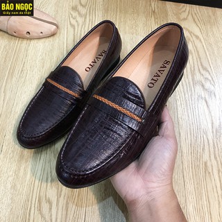 (XẢ KHO) Giày Lười Nam Sần Nâu Thời Trang 💥 Chất Da Bò 100% 🎁 Đế Cao Su Đúc Nguyên Khối Chắc Chắn Cao 3cm 💥 Mã K5168