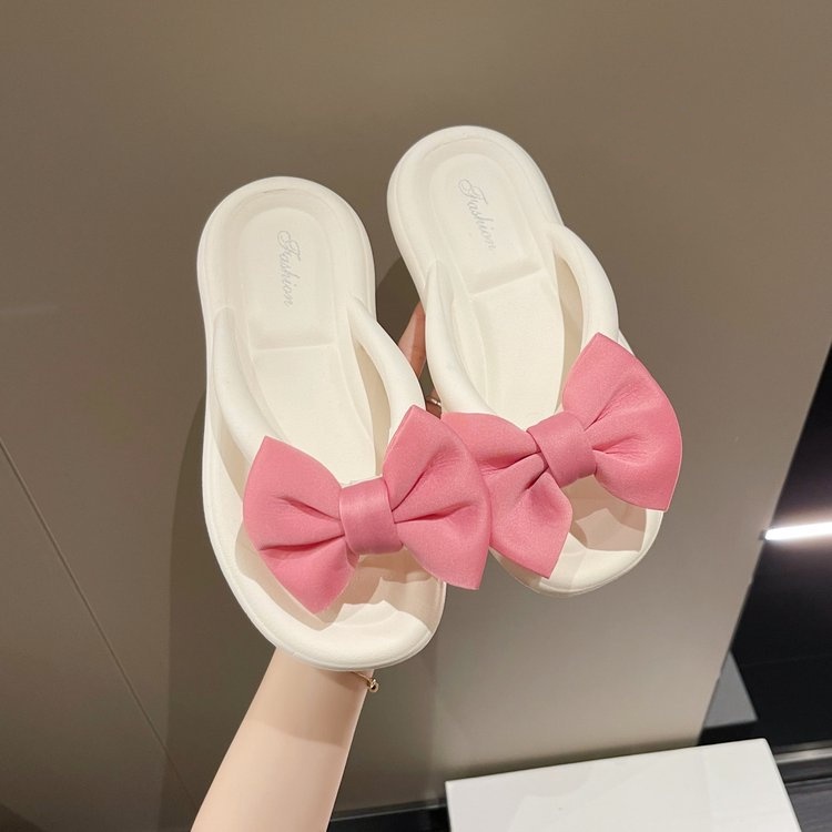 Tikp Dép Sandal Nữ Đế Mềm Đính Nơ 4 Màu Size 36-41