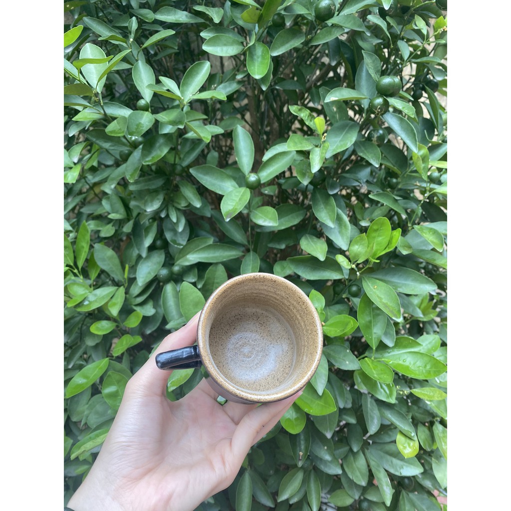 Set tách cafe/ coffee/ cà phê quai tam giác kèm đĩa Tách trà Bát Tràng