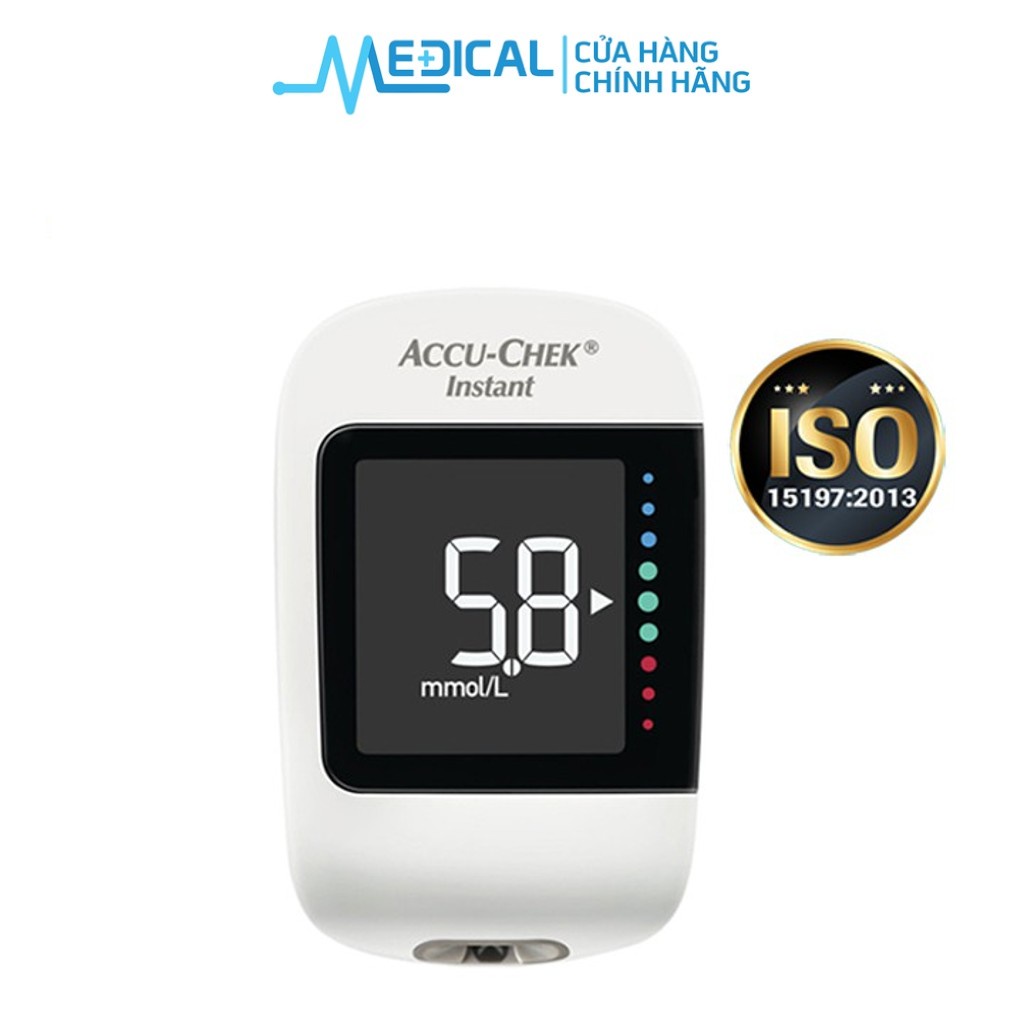 Máy đo đường huyết Accu-Chek Instant mmol/L - Kèm Dụng cụ lấy máu Softclix, 10 kim, hộp 25 que - MEDICAL