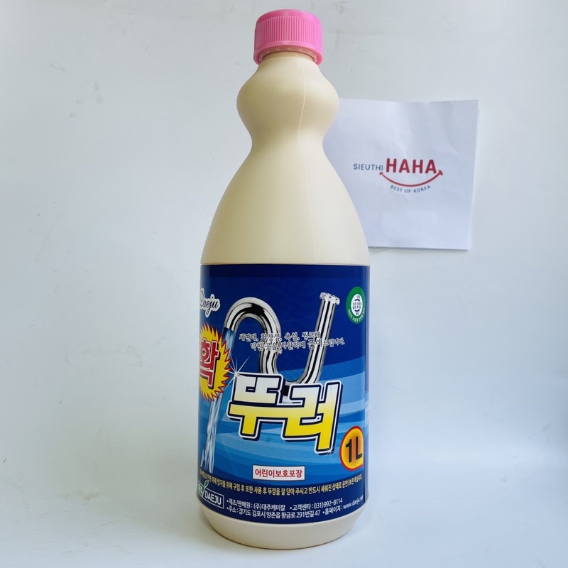 Nước thông cống bồn cầu Hàn Quốc 1l bán siêu chạy tại sieuthiHAHA