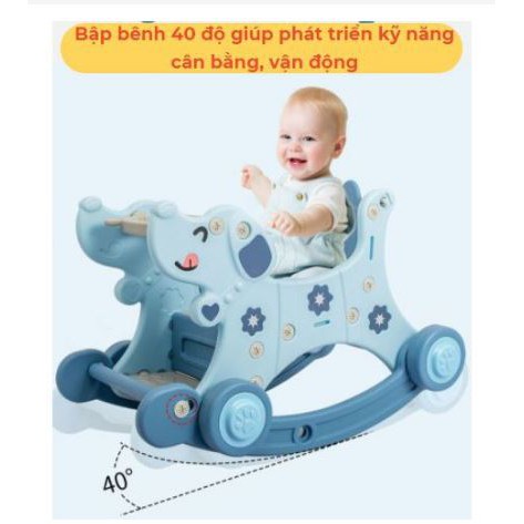 Xe Đẩy Bập Bênh 5 In 1 Đa Năng Cao Cấp Cho Bé_Ghế Ăn Dặm, Bàn Ăn, Đàn Piano Cho Bé từ 05 Tháng đến 4 Tuổi