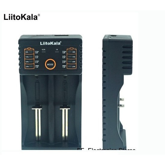 Sạc LiitoKala Lii-202, sạc 2 khay pin 18650 26650 16340 14500.